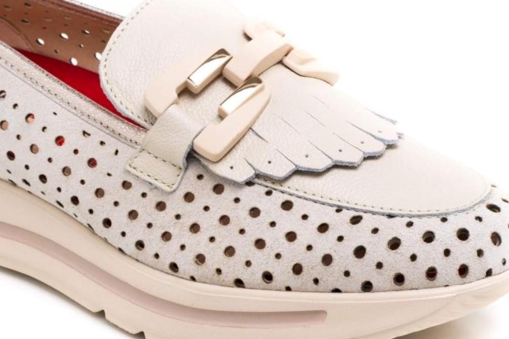 Mocasín Callaghan 40732 Pesca en marfil para mujer