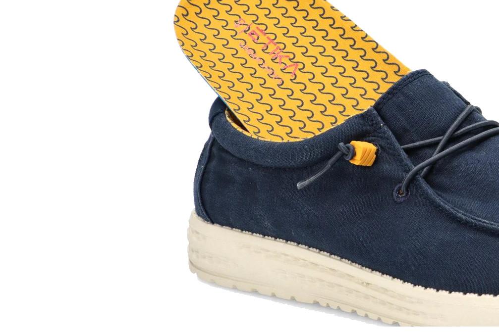 Zapatos náuticos de lona ETIKA 82047 azul con cordones elásticos cómodo y ligero