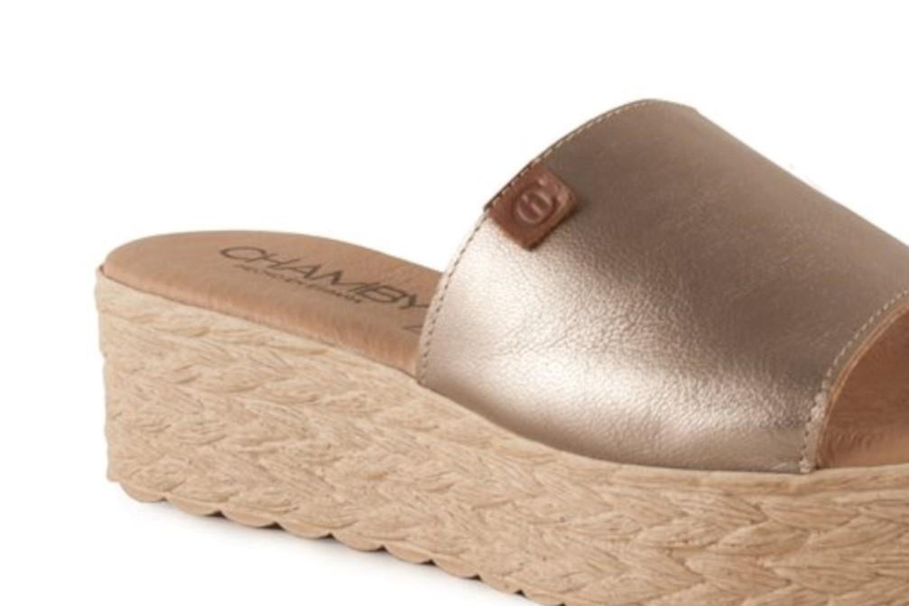 Sandalias con plataforma Chamby 322 en platino para mujer