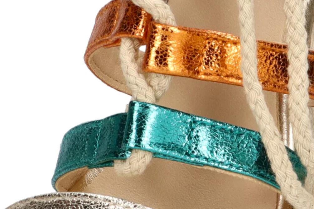Sandalias de yute Etika las doradas 3001 en oro para mujer