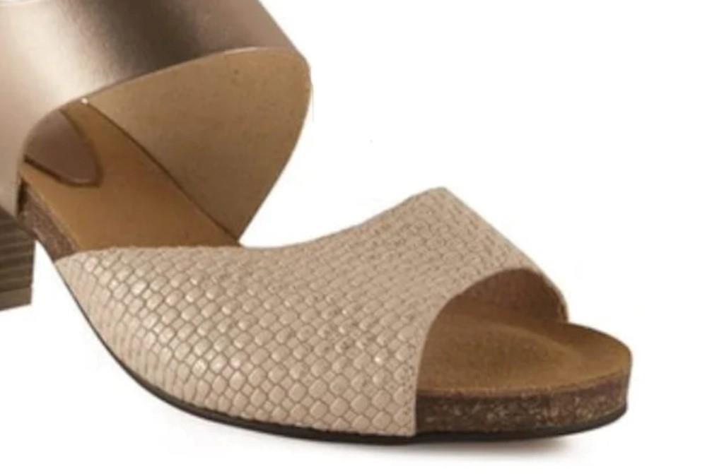 Sandalias con tacón Chamby 2650 en platino para mujer