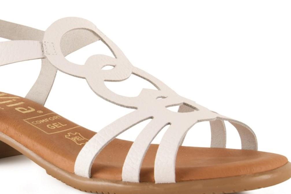 Sandalias planas Tekila 1012 en blanco para mujer