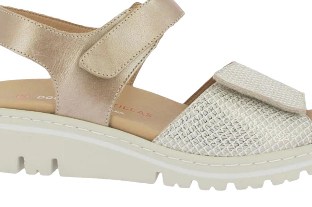 Sandalias con Cuña baja Doctor Cutillas 36157 Tormo Mujer | Piel Metalizada, Plantilla Extraíble y Máximo Confort