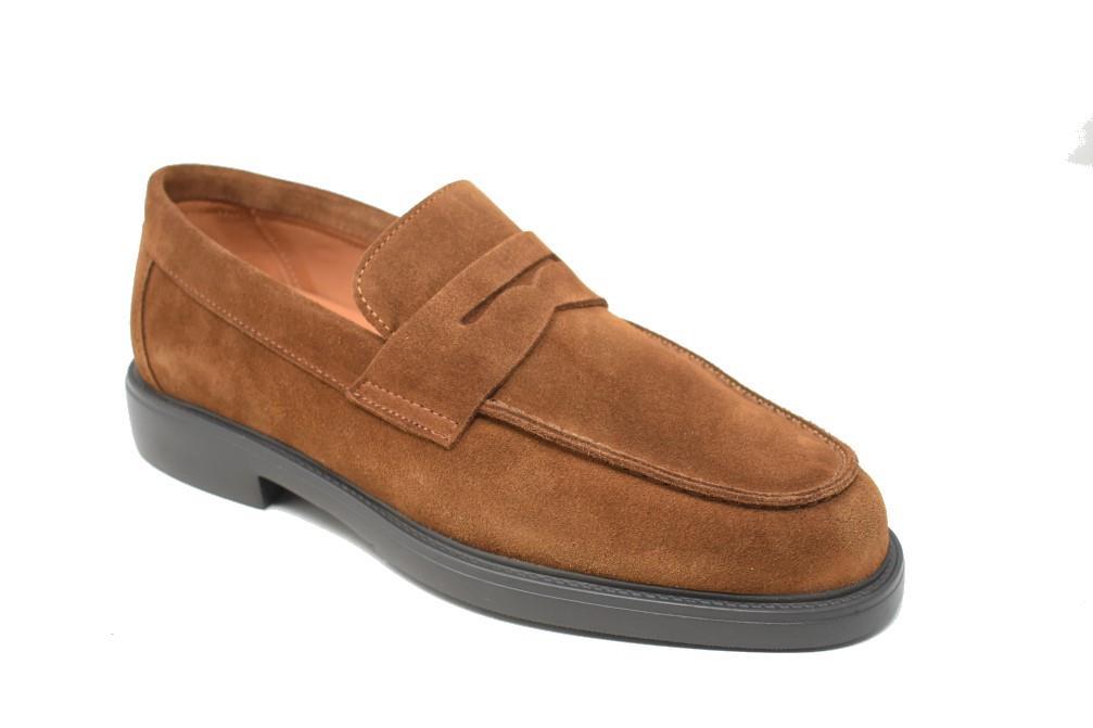 Mocasín para hombre de serraje cuero