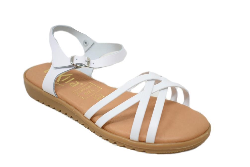 Sandalias planas Tekila 13152 en blanco para mujer