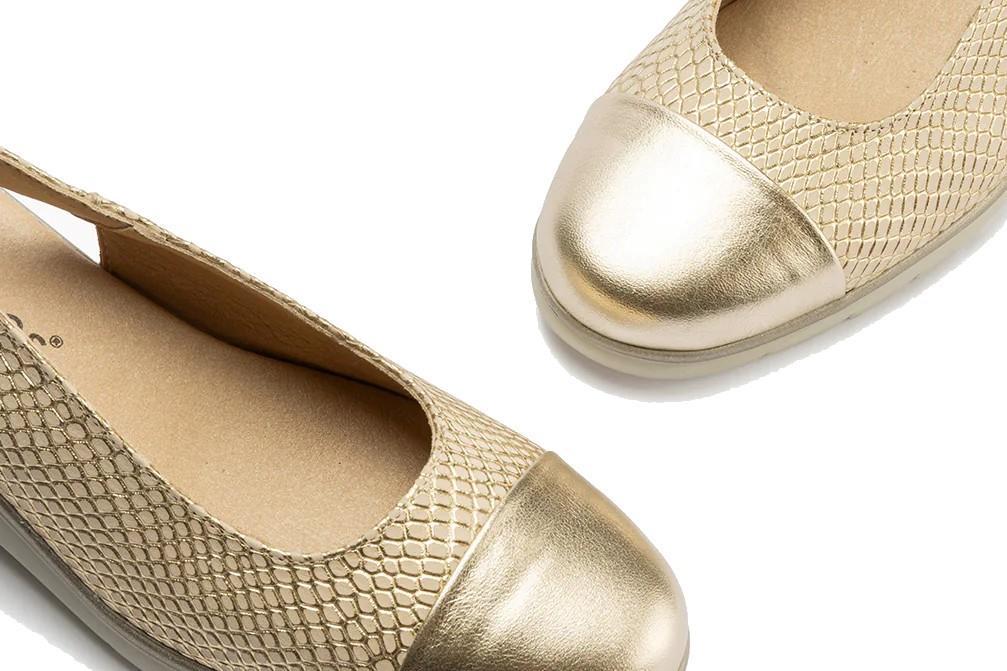 Bailarinas destalonas Pitillos 10374 en oro para mujer