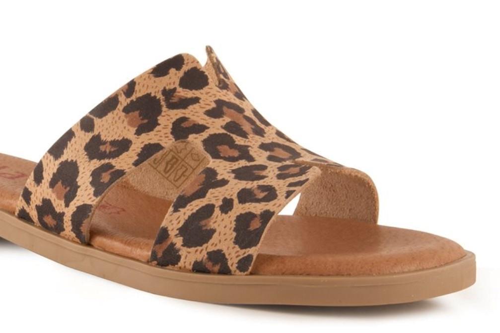 Sandalias planas Tekila 141 para mujer en leopardo