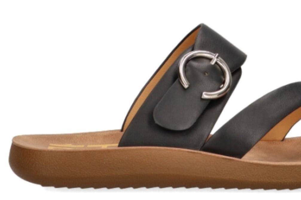 Sandalias planas Etika Katsiki 02 en negro para mujer