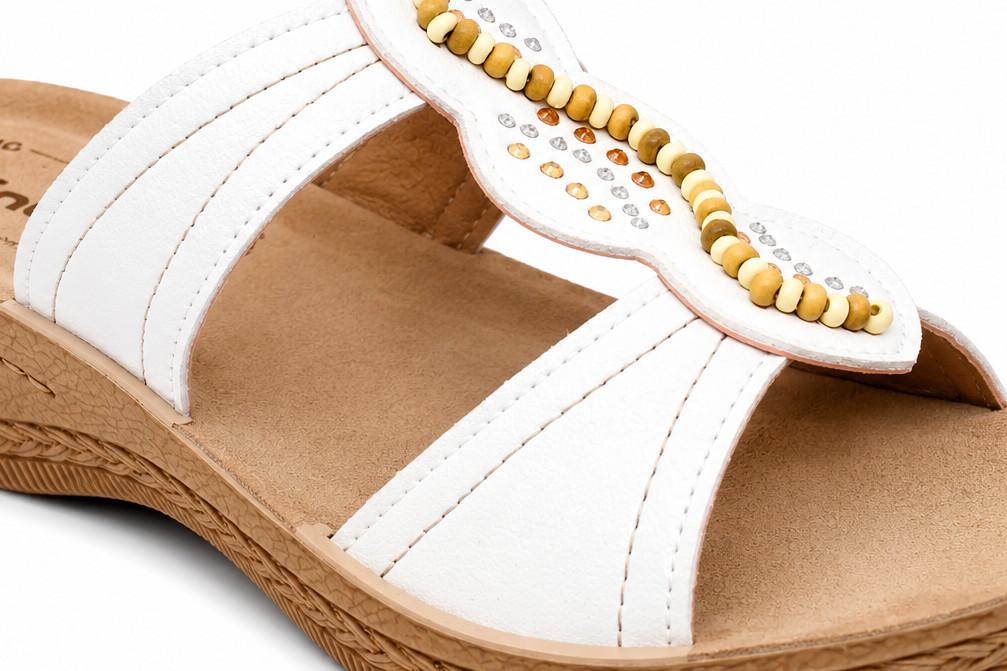 Sandalias con cuña cómoda Inblu DL000003 Blancos Tipo Zueco con Planta Anatómica