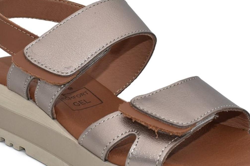 Sandalias con cuña Tekila S107 en cuero para mujer