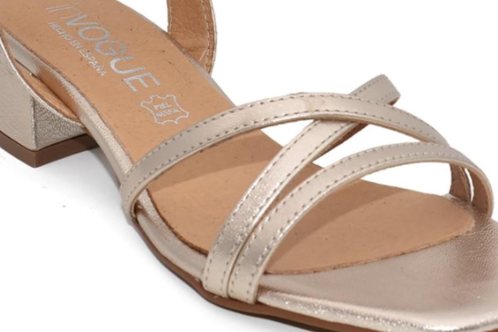 Sandalias de tacón InVogue 225 en platino para mujer