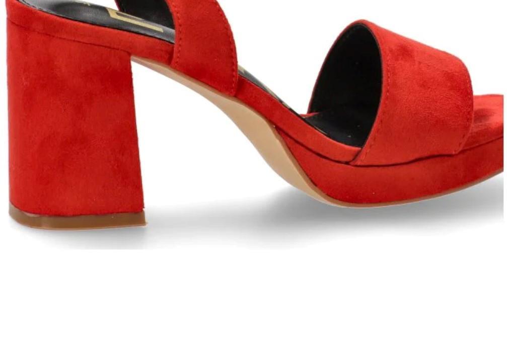 Sandalias de tacón Etika Murada en rojo para mujer