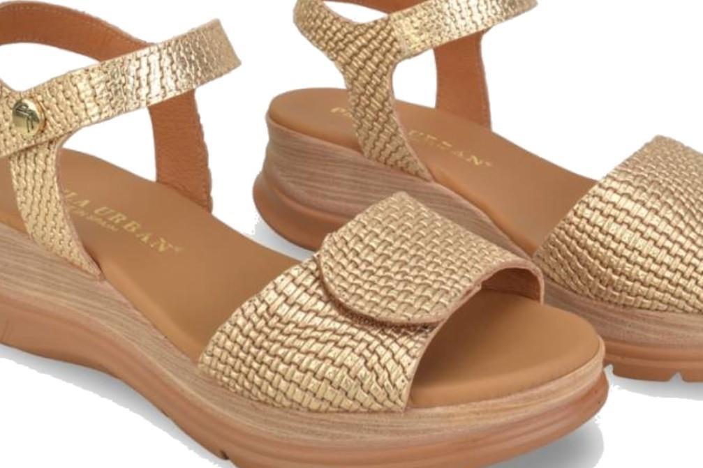 Sandalias ajustables Paula Urban 24-634 Bogota en champán