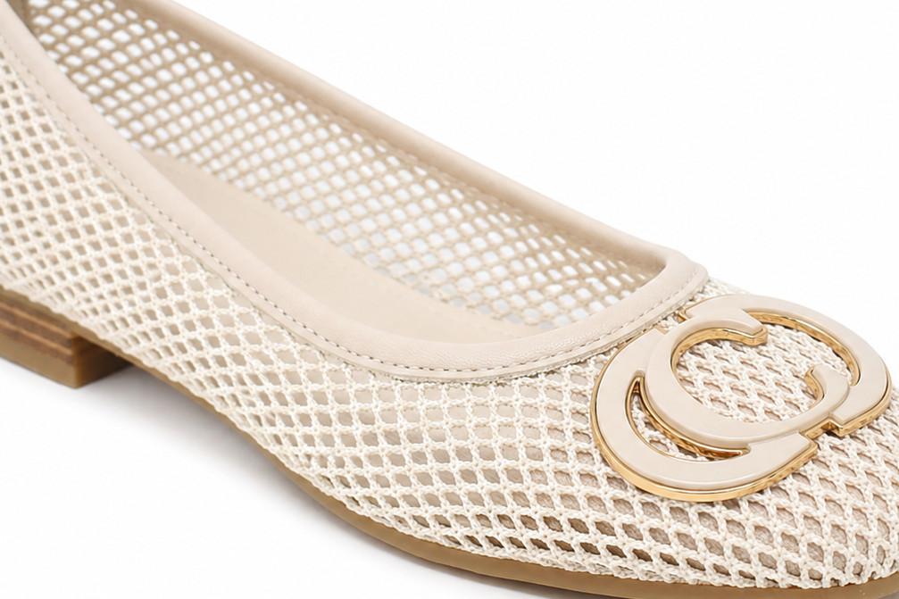 Bailarinas planas Carmela 163263 hielo con Puntera Redonda y Suela de Goma para mujer