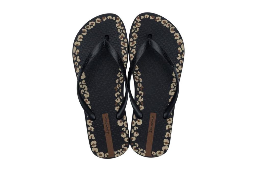 Chanclas de dedo Ipanema Day FEM IP27321 negro para Mujer | Sandalias Planas con Estampado Floral y Animal Print