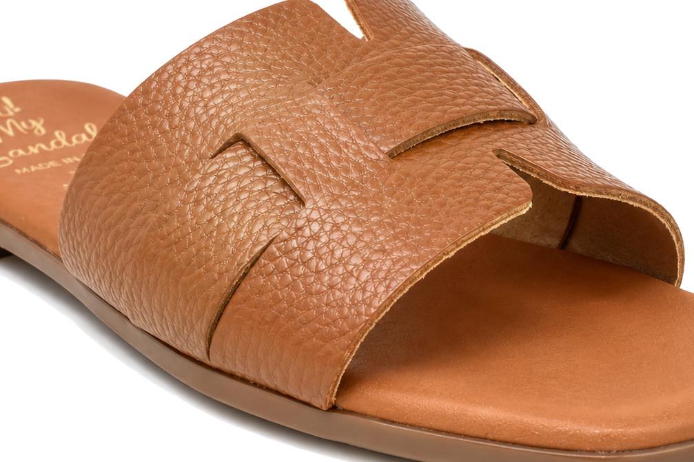 Sandalias planas Oh! My Sandals Alexia 5800 roble para mujer – de pala Metalizada y Máxima Comodidad