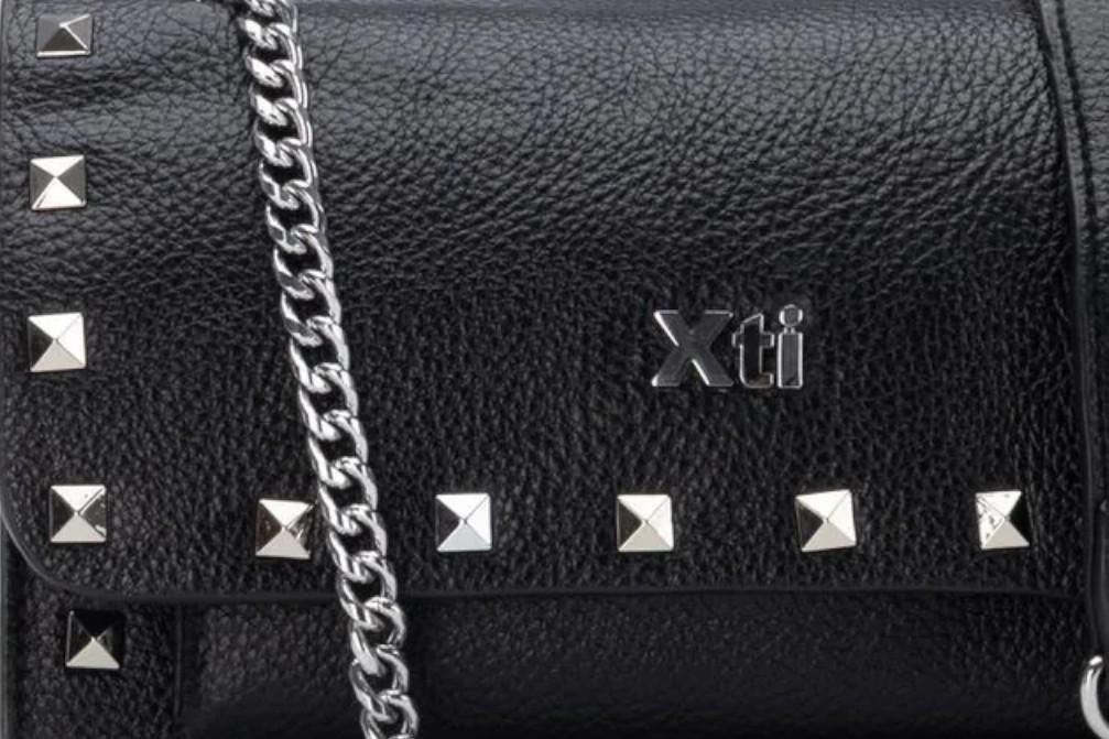 Bolso bandolera mujer Xti 184532 negro – Bolso elegante efecto piel con cremallera y certificado vegano