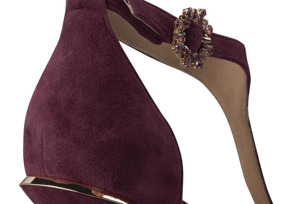 Zapato de tacón para fiesta Alma en Pena I260244 en wine de piel de mujer