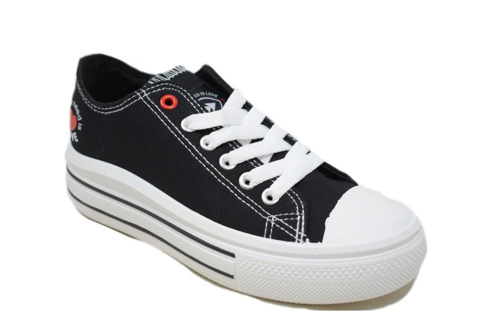 Zapatillas de lona en negro para mujer