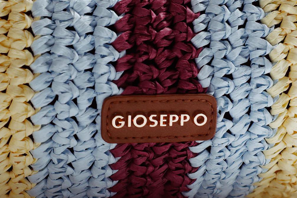 Bolso de Mano Gioseppo Matunda 78138 Burdeos Trenzado con Rayas y Asa Extraíble