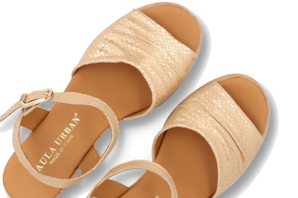 Sandalias con tacón Paula Urban 32-743 en platino para mujer