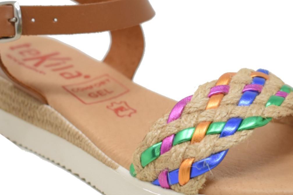 Sandalias planas tekila 1266 multicolor para mujer