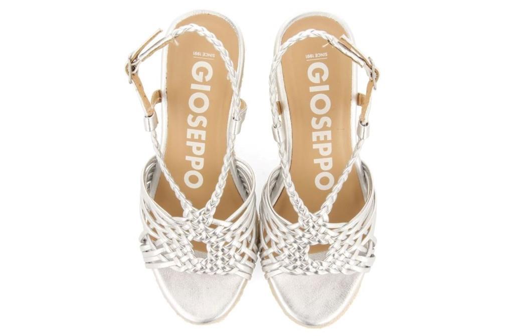 Sandalias con cuña Gioseppo GLIDE 72071 en plata para mujer