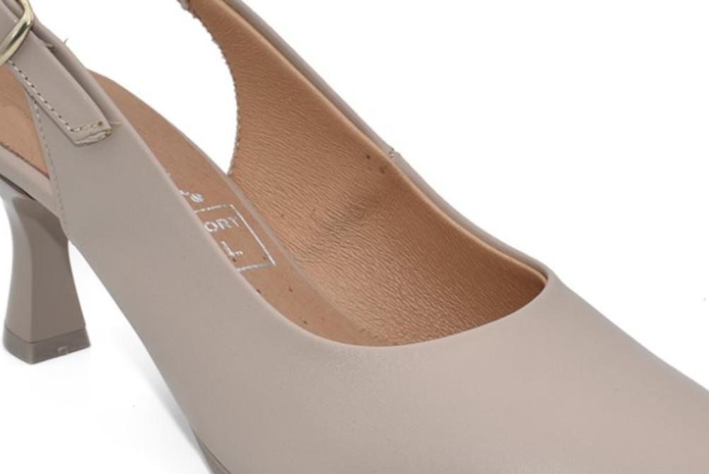 Zapatos de tacón medioDestalonados Chamby 4241 beige Mujer | Slingback de Piel para Fiesta y Eventos