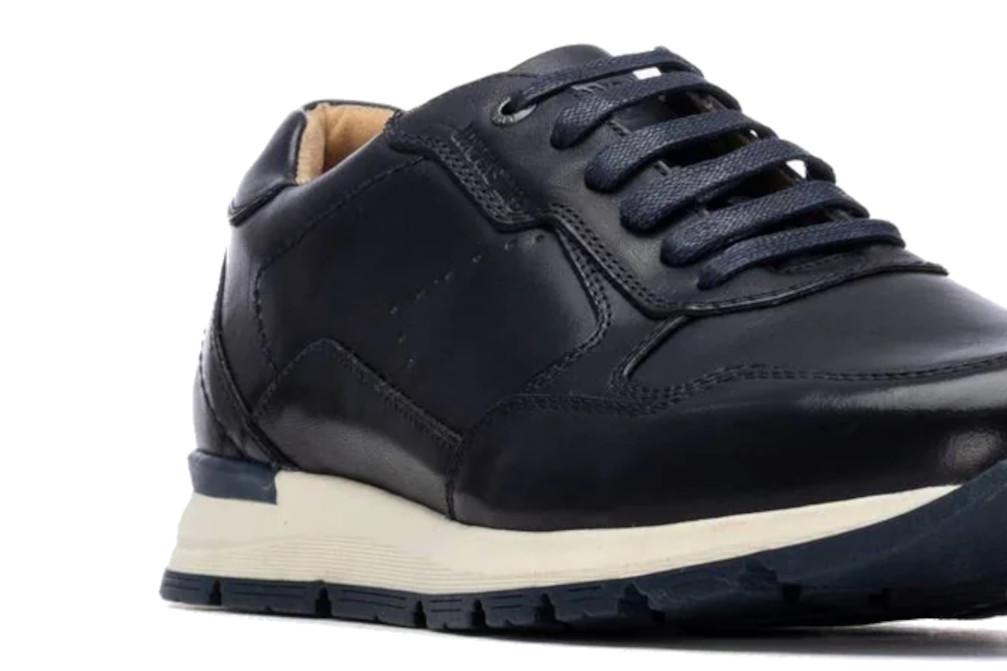 Zapatillas deportivas Carmela 163907 para hombre azul de Piel Casual con Cordones y Suela Antideslizante