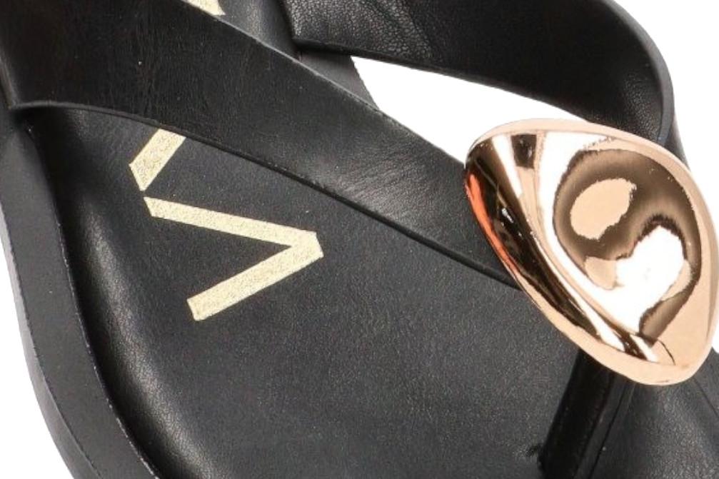 Chanclas de Dedo ETIKA 10108 Negro para Mujer | Sandalias Planas de Playa y Verano