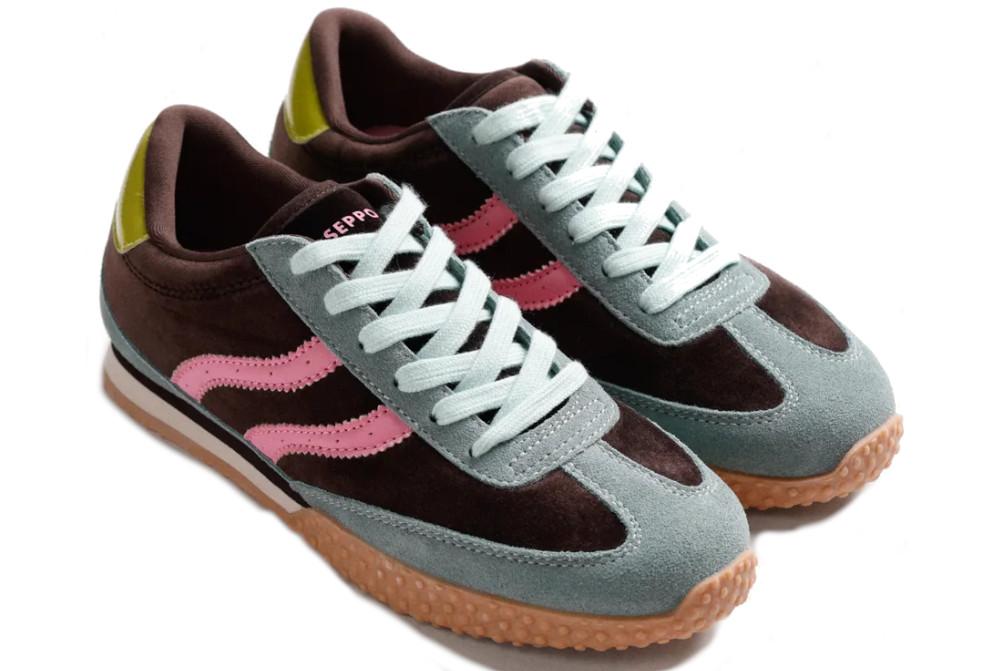 Zapatillas deportivas Gioseppo 80669 de Piel y Terciopelo marrón para mujer