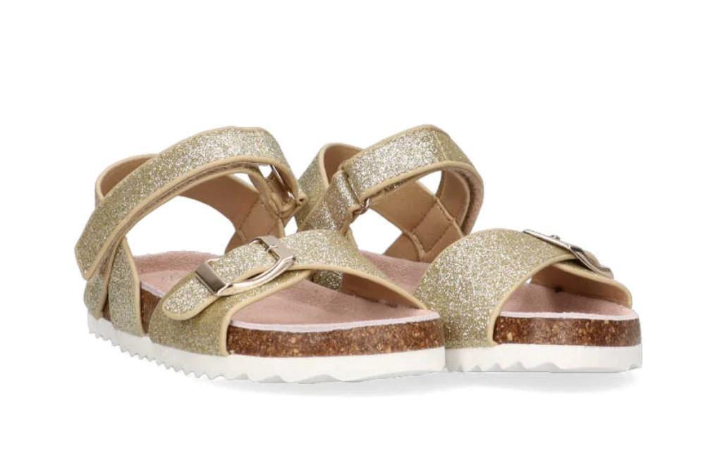 Sandalias planas bio Etika BELICHE en oro para niña