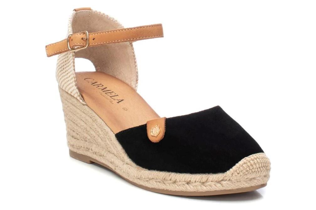 Alpargatas con cuña Carmela 161618 en negro para mujer