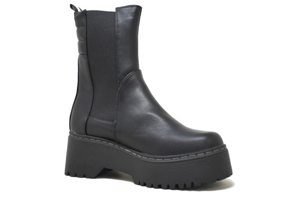 Botines chelsea con plataforma Isteria 21217 en negro para mujer