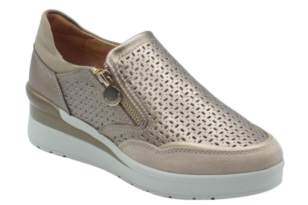 Zapatillas deportivas Stonefly CREAM 50 LAMINATED en oro para mujer