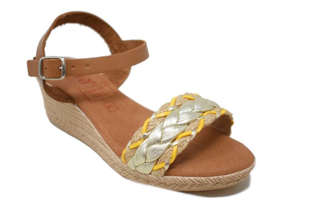 Sandalias con Cuña TEKILA 2543 en cuero para mujer