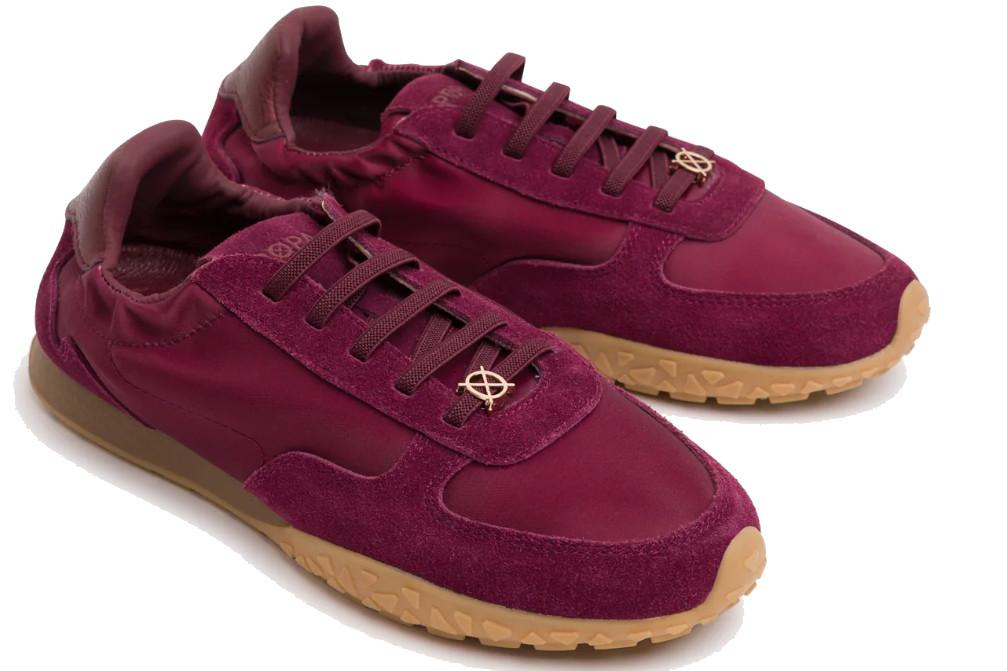 Zapatillas deportivas planas de mujer Popa Lexa DS56404 en burdeos