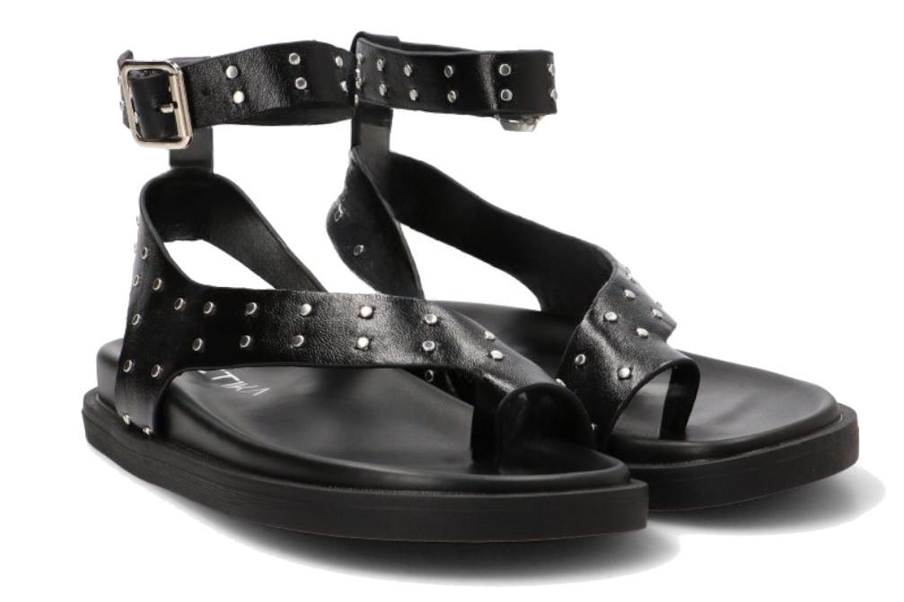 Sandalia Plana de Dedo ETIKA 10154 en negro para Mujer Cómoda y Versátil