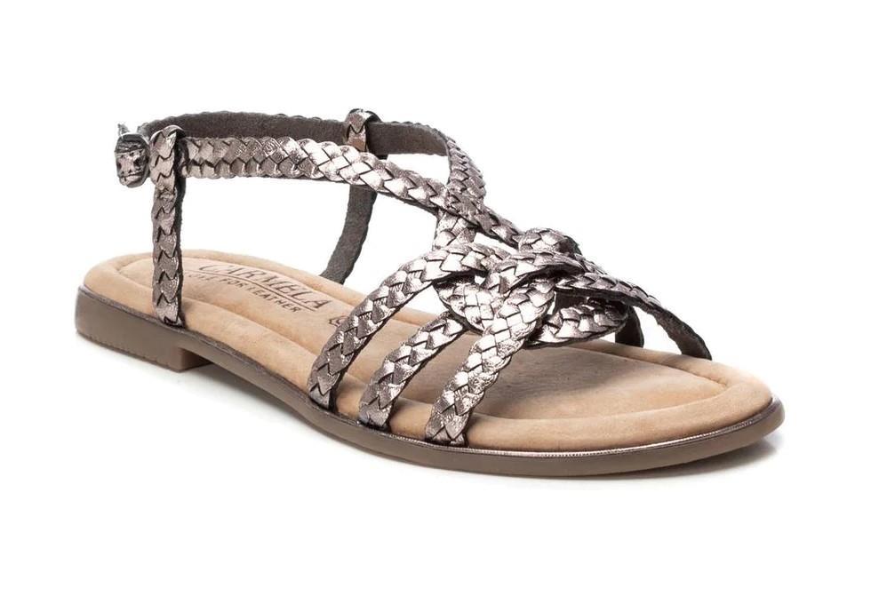 Sandalias planas Carmela 162388 en plomo para mujer