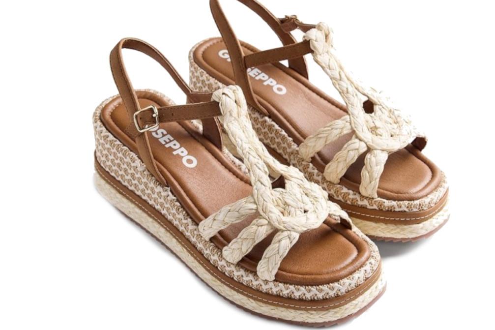 Sandalias de cuña de rafia Gioseppo Harcourt 78112 marrón – cómodas y estilo verano