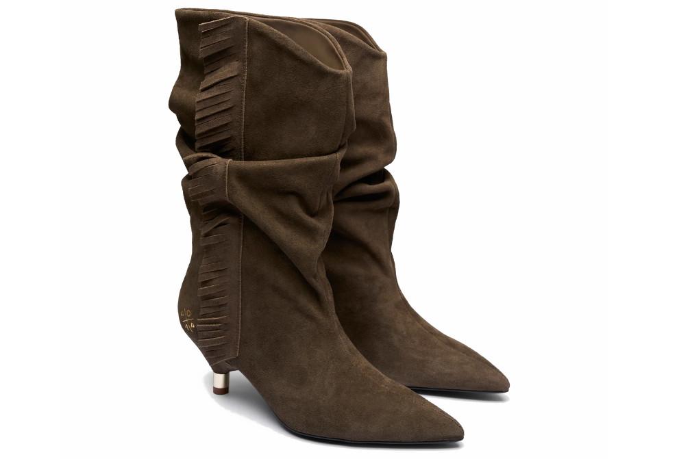 Botas de piel Popa Takayama BS41803 marrones con flecos