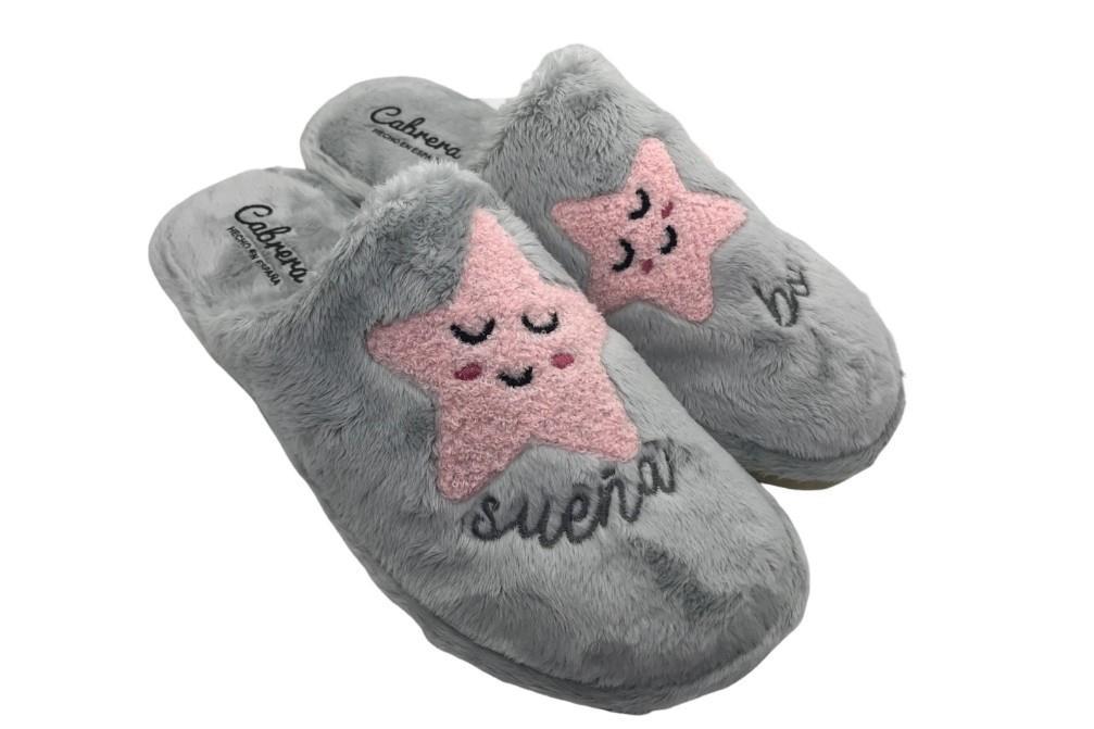 Zapatillas de casa Cabrera 2452 en gris para mujer