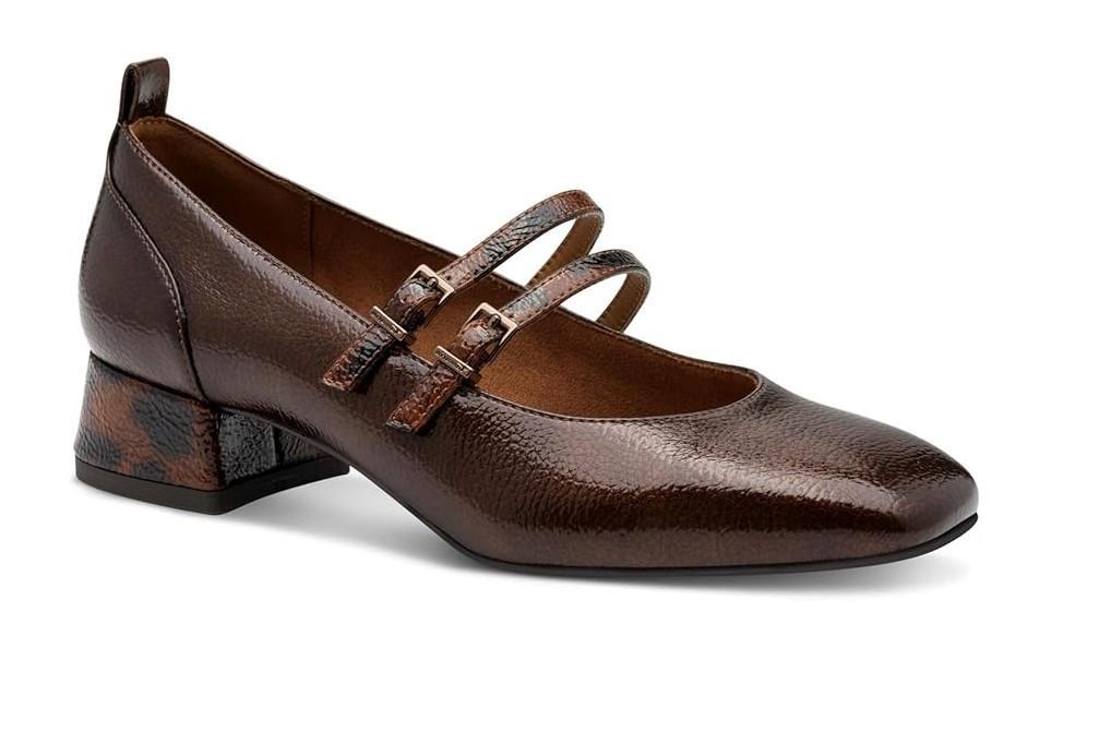 Bailarinas con tacón Tamaris 1-22318-43 en color coñac