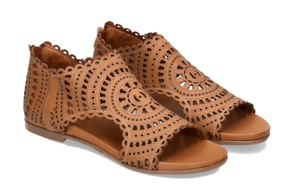 Sandalias planas abotinadas Top 3 Shoes SR25458 en cuero