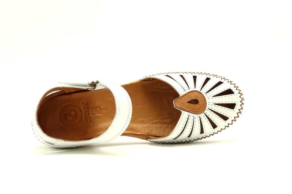 Sandalias semi-cerradas Erase 383-178 en blanco para mujer