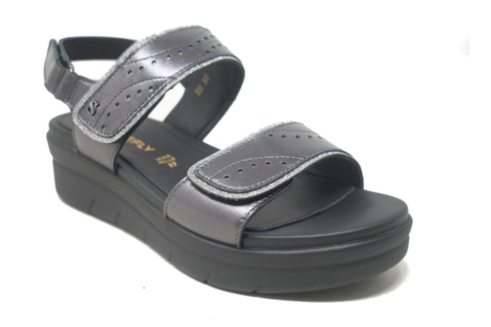Sandalias de Cuña Stonefly 223652 Aqua III 31 Gris Mujer | Piel con Cierre Ajustable