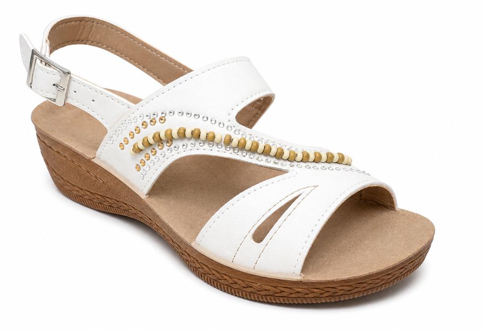 Sandalia con cuña cómoda Inblu DL000004 Blanca con Planta Gel para mujer