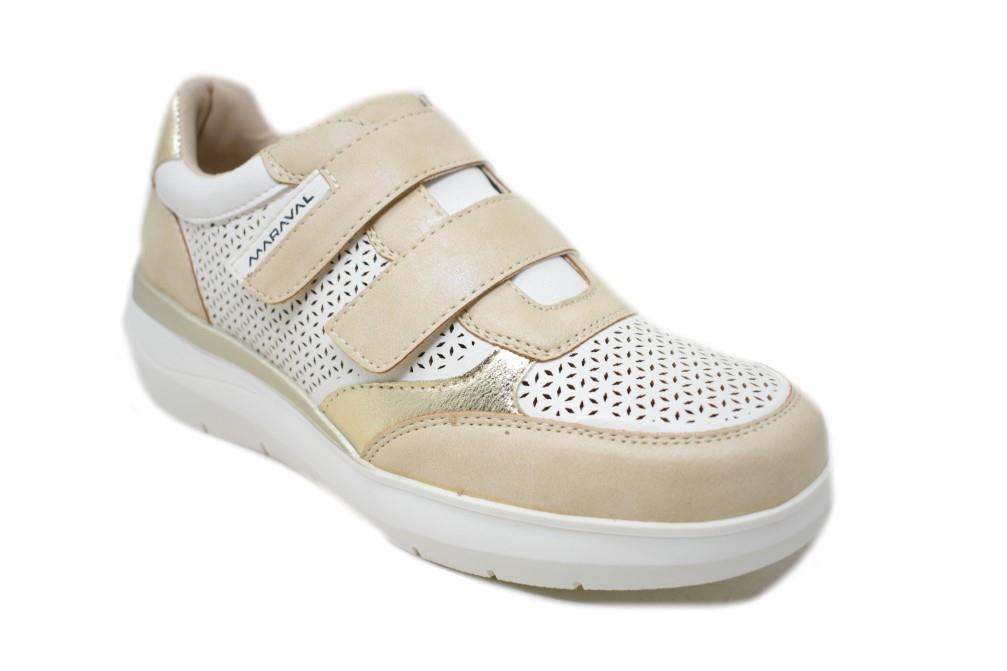 Zapatillas deportivas Maraval W0423 cómodas y modernas de color beige