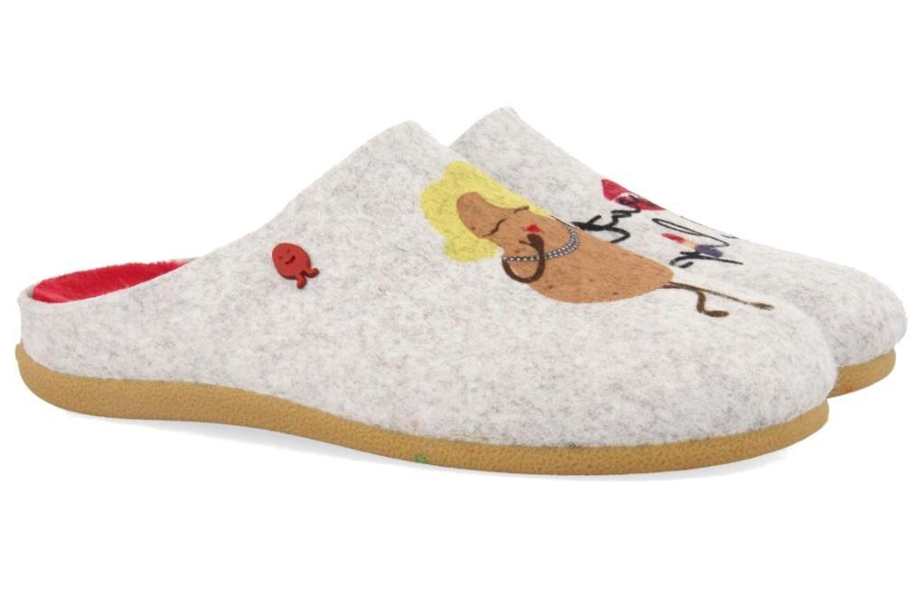 ZAPATILLAS DE ESTAR POR CASA HOT POTATOES KLOCH 64627 en gris para mujer