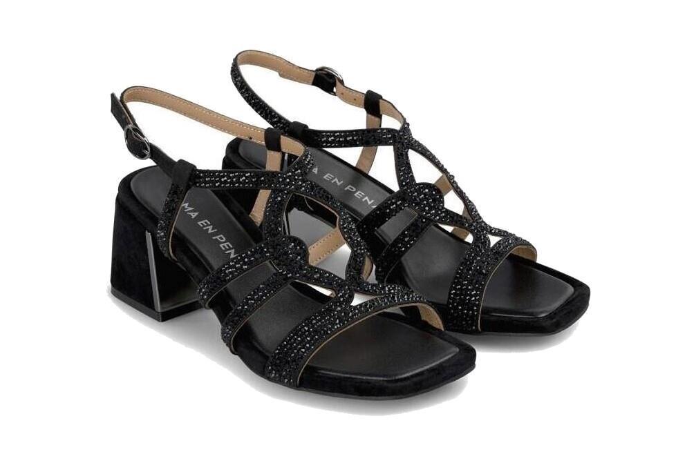 Sandalias con tacón cuadrado Alma en Pena V2550940 en negro para mujer-Zapatos de fiesta